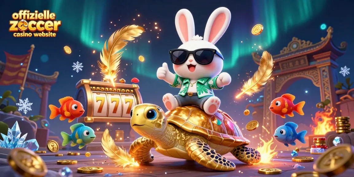 Erleben Sie das aufregende Glücksspiel auf der offiziellen Zoccer Casino Website mit einem glücklichen Kaninchen und einer goldenen Schildkröte.