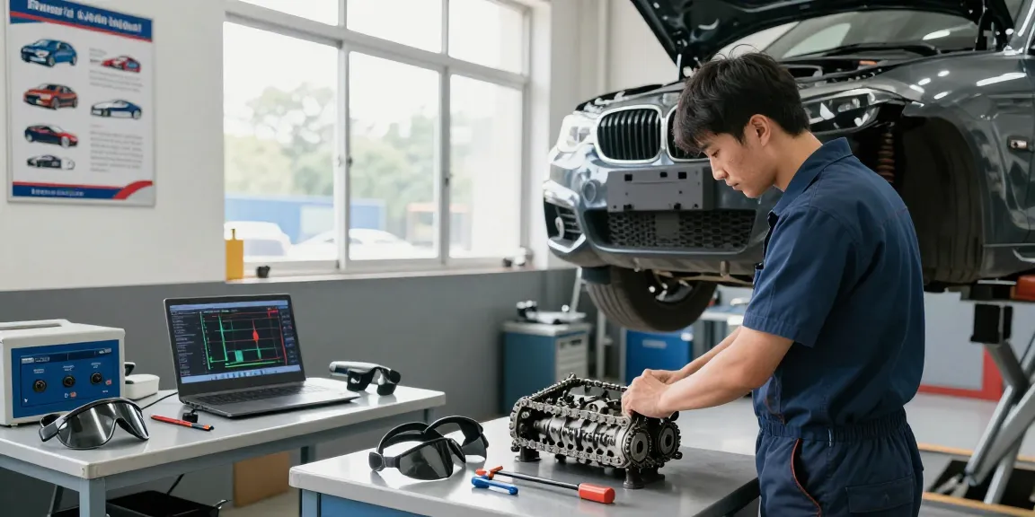 Professionelles Wechseln der BMW Steuerkette in einer Werkstatt für perfekten Motorbetrieb.